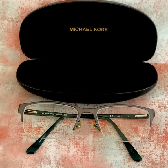 Michael Kors Eyeglasses MK743 033 Titanium Brown Half Rim Frame with Case - Picture 1 of 11